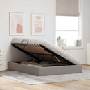 Ottoman Sengestel med opbevaring Gråbrun 140 x 190 cm Stof