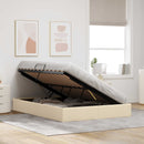 Ottoman Sengestel med opbevaring Creme 140 x 190 cm Stof