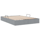 Ottoman Sengestel med opbevaring Lysegrå 140 x 200 cm Stof