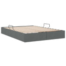 Ottoman Sengestel med opbevaring Mørkegrå 140 x 200 cm Stof