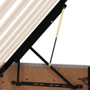 Ottoman Sengestel med opbevaring Gråbrun 140 x 200 cm Stof