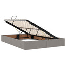 Ottoman Sengestel med opbevaring Gråbrun 140 x 200 cm Stof