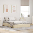 Ottoman Sengestel med opbevaring Creme 140 x 200 cm Stof