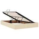 Ottoman Sengestel med opbevaring Creme 140 x 200 cm Stof