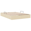 Ottoman Sengestel med opbevaring Creme 140 x 200 cm Stof