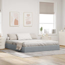 Ottoman Sengestel med opbevaring Lysegrå 160 x 200 cm Stof