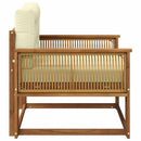 Udendørs Mellem Sofa Massivt Akacietræ Naturfarvet