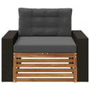 Udendørs Mellem Sofa Massivt Akacietræ Naturfarvet