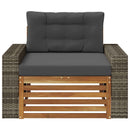 Udendørs Mellem Sofa Massivt Akacietræ Naturfarvet