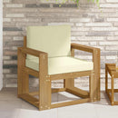 2 Stk Udendørs sofagruppe Polyester Hvid og creme