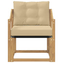 Udendørs sofa Massivt Akacietræ Hvid og beige