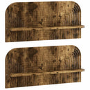 Væghylde 2 stk. Røget eg 80.5 x 13.5 x 37.5 cm Konstrueret træ
