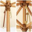 Havesol Ø 210 x 237 cm Massiv Eucalyptus Træ Cremehvid
