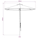 Havesol Ø 210 x 237 cm Massiv Eucalyptus Træ Cremehvid