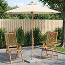 Havesol Ø 240 x 237 cm Massiv Eucalyptus Træ Cremehvid