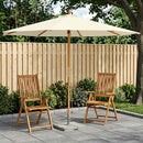 Havesol Ø 300 x 248 cm Massiv Eucalyptus Træ Cremehvid