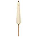Havesol Ø 300 x 248 cm Massiv Eucalyptus Træ Cremehvid