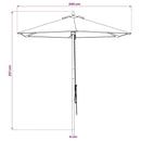 Havesol Ø 240 x 237 cm Massiv Eucalyptus Træ Antracit