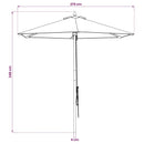 Havesol Ø 270 x 248 cm Massiv Eucalyptus Træ Antracit
