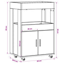 Barvogn Sort eg 60 x 39,5 x 89 cm Konstrueret træ
