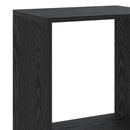 Rumdivider boghylde 123 x 29 x 123 cm Konstrueret træ Sort eg