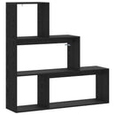 Rumdivider boghylde 123 x 29 x 123 cm Konstrueret træ Sort eg