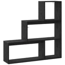 Rumdivider boghylde 123 x 29 x 123 cm Konstrueret træ Sort eg