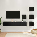 TV-møbelsæt 6 pcs 80 x 30 x 30 cm Sort eg Konstrueret træ