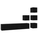 TV-møbelsæt 6 pcs 80 x 30 x 30 cm Sort eg Konstrueret træ