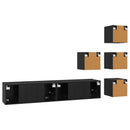 TV-møbelsæt 6 pcs 80 x 30 x 30 cm Sort eg Konstrueret træ