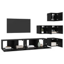TV-møbelsæt 6 pcs 80 x 30 x 30 cm Sort eg Konstrueret træ
