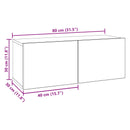 TV-møbelsæt 6 pcs 80 x 30 x 30 cm Sort eg Konstrueret træ