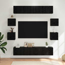 TV-møbelsæt 8 pcs 80 x 30 x 30 cm Sort eg Konstrueret træ