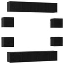 TV-møbelsæt 8 pcs 80 x 30 x 30 cm Sort eg Konstrueret træ