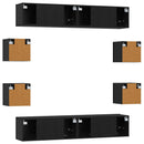 TV-møbelsæt 8 pcs 80 x 30 x 30 cm Sort eg Konstrueret træ