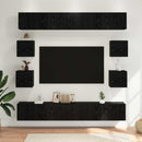 TV-møbelsæt 8 pcs 100 x 30 x 30 cm Sort eg Konstrueret træ