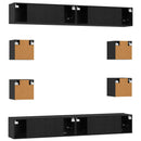 TV-møbelsæt 8 pcs 100 x 30 x 30 cm Sort eg Konstrueret træ