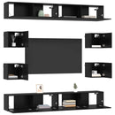 TV-møbelsæt 8 pcs 100 x 30 x 30 cm Sort eg Konstrueret træ