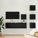 TV-møbelsæt 6 pcs 60 x 30 x 30 cm Sort eg Konstrueret træ