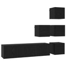 TV-møbelsæt 6 pcs 60 x 30 x 30 cm Sort eg Konstrueret træ
