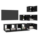 TV-møbelsæt 6 pcs 60 x 30 x 30 cm Sort eg Konstrueret træ
