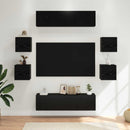 TV-møbelsæt 8 pcs 120 x 30 x 30 cm Sort eg Konstrueret træ