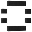 TV-møbelsæt 8 pcs 120 x 30 x 30 cm Sort eg Konstrueret træ