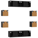 TV-møbelsæt 8 pcs 120 x 30 x 30 cm Sort eg Konstrueret træ