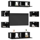 TV-møbelsæt 8 pcs 120 x 30 x 30 cm Sort eg Konstrueret træ