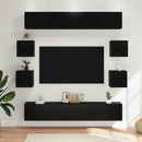 TV-møbelsæt 10 pcs 180 x 30 x 30 cm Sort eg Konstrueret træ