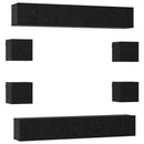 TV-møbelsæt 10 pcs 180 x 30 x 30 cm Sort eg Konstrueret træ