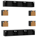 TV-møbelsæt 10 pcs 180 x 30 x 30 cm Sort eg Konstrueret træ