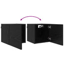 Vægmonteret TV Skab Vægmonteret 8 pcs Sort eg 30,5 x 30 x 30 cm