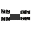 Vægmonteret TV Skab Vægmonteret 8 pcs Sort eg 30,5 x 30 x 30 cm